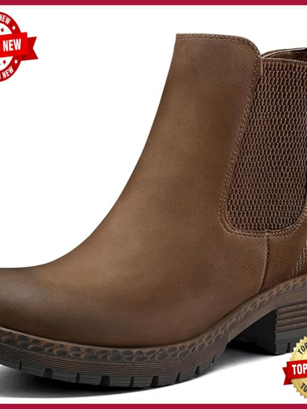Women's Chelsea Ankle Boots Side Zipper Chunky Block Low Heel Lug Sole Short